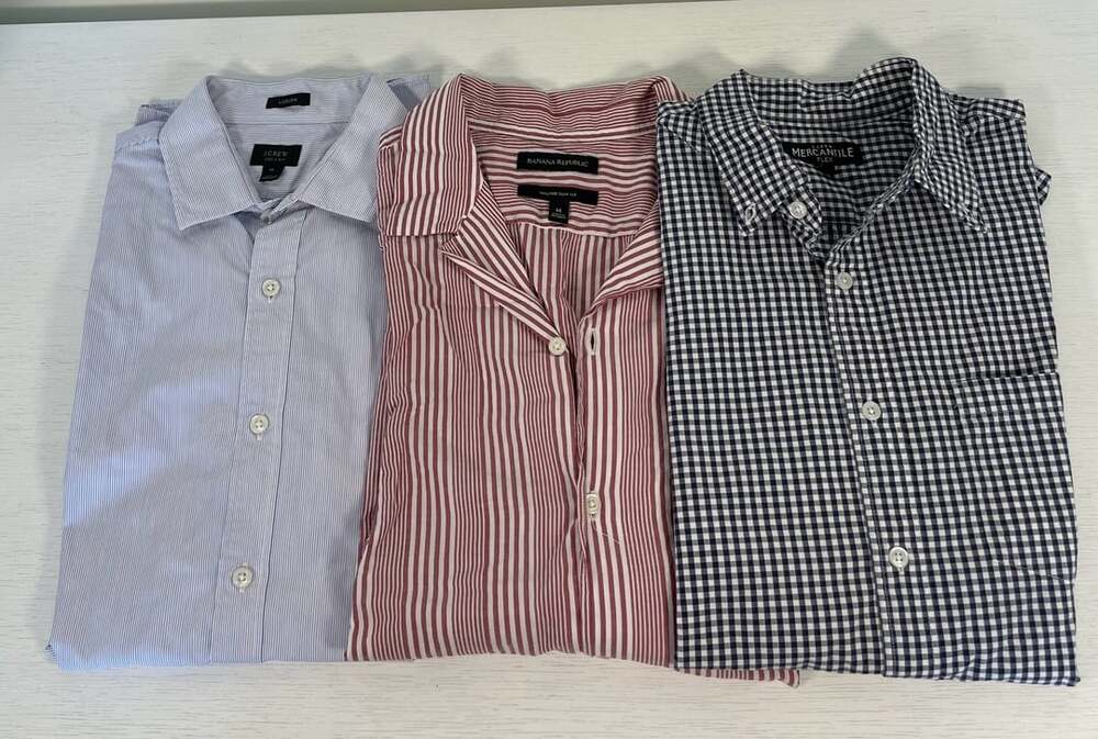 Lot of 3 Men's Button-Down Shirts Sz Medium J.Crew/Banana Republic